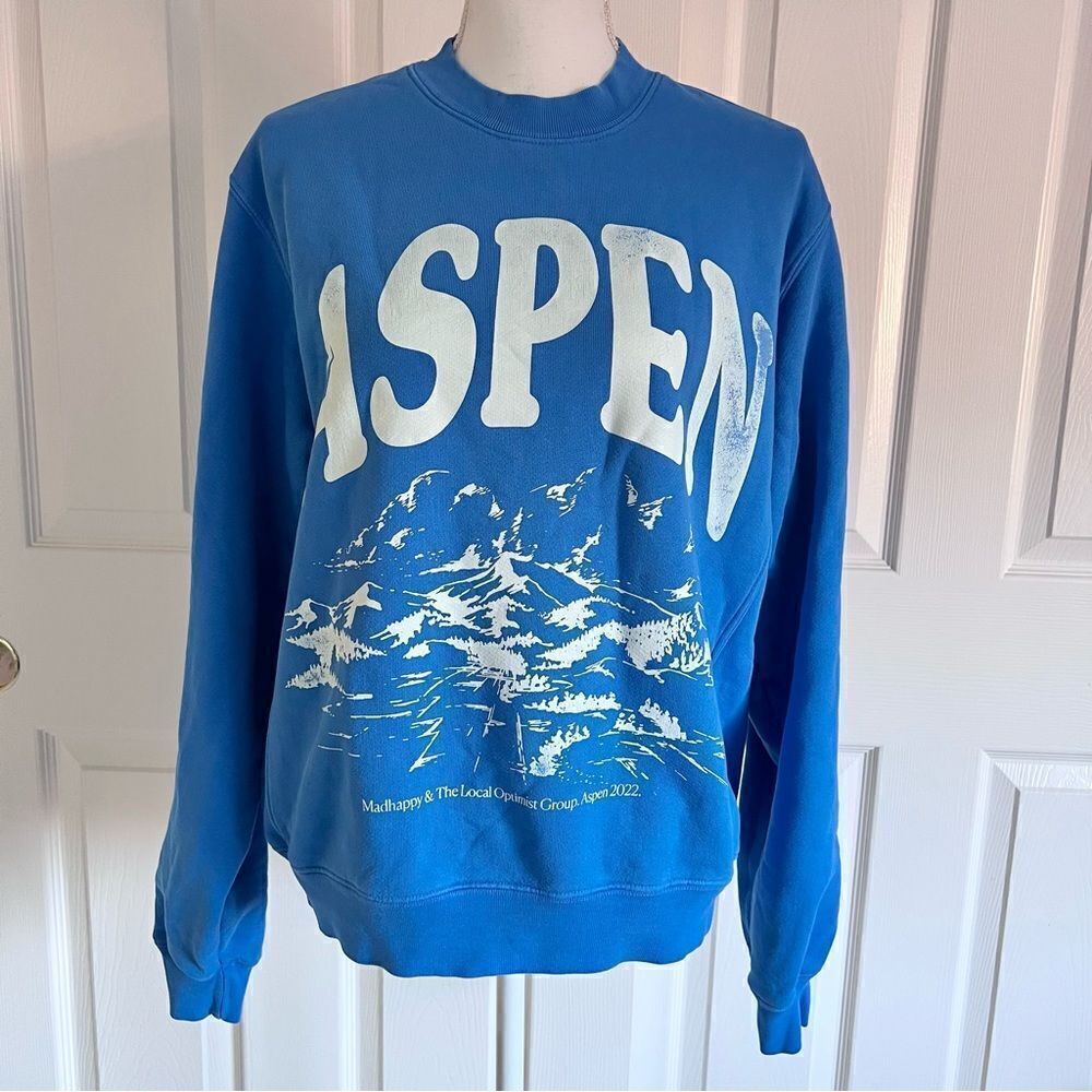 Madhappy Limited Edition Aspen Crewneck Sweatshirt Blue Small NEW